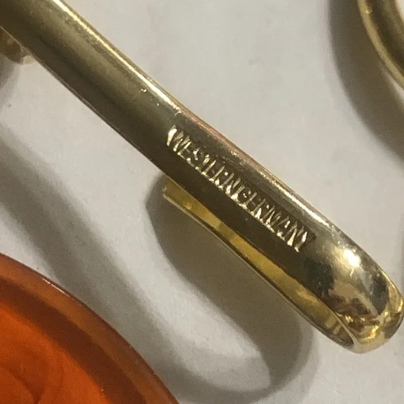 Vintage Amber Lucite Chain Link Belt signed West Germany - Picture 3 of 4